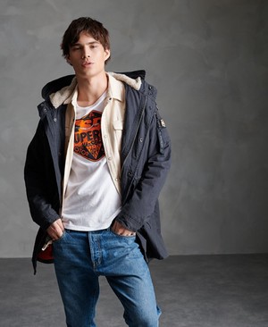 Superdry Winter Aviator Parka Férfi Kabát Sötétkék | IVDTU2495